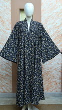 Yellow and White Flower Printed Abaya for Girls