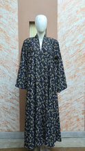 Yellow and White Flower Printed Abaya for Girls