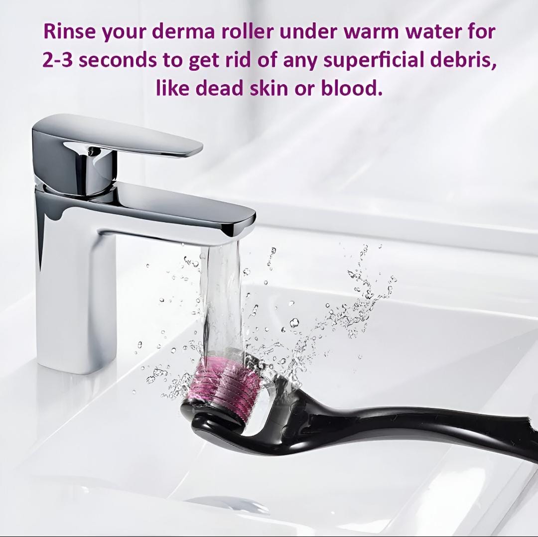 Derma Roller 0.5mm with Hard Acrylic Box – 540 Micro Needles for Hair Growth Anti-Aging Acne Scars Wrinkles and Stretch Marks Removal  Skin Care Beauty Tool for Men and Women