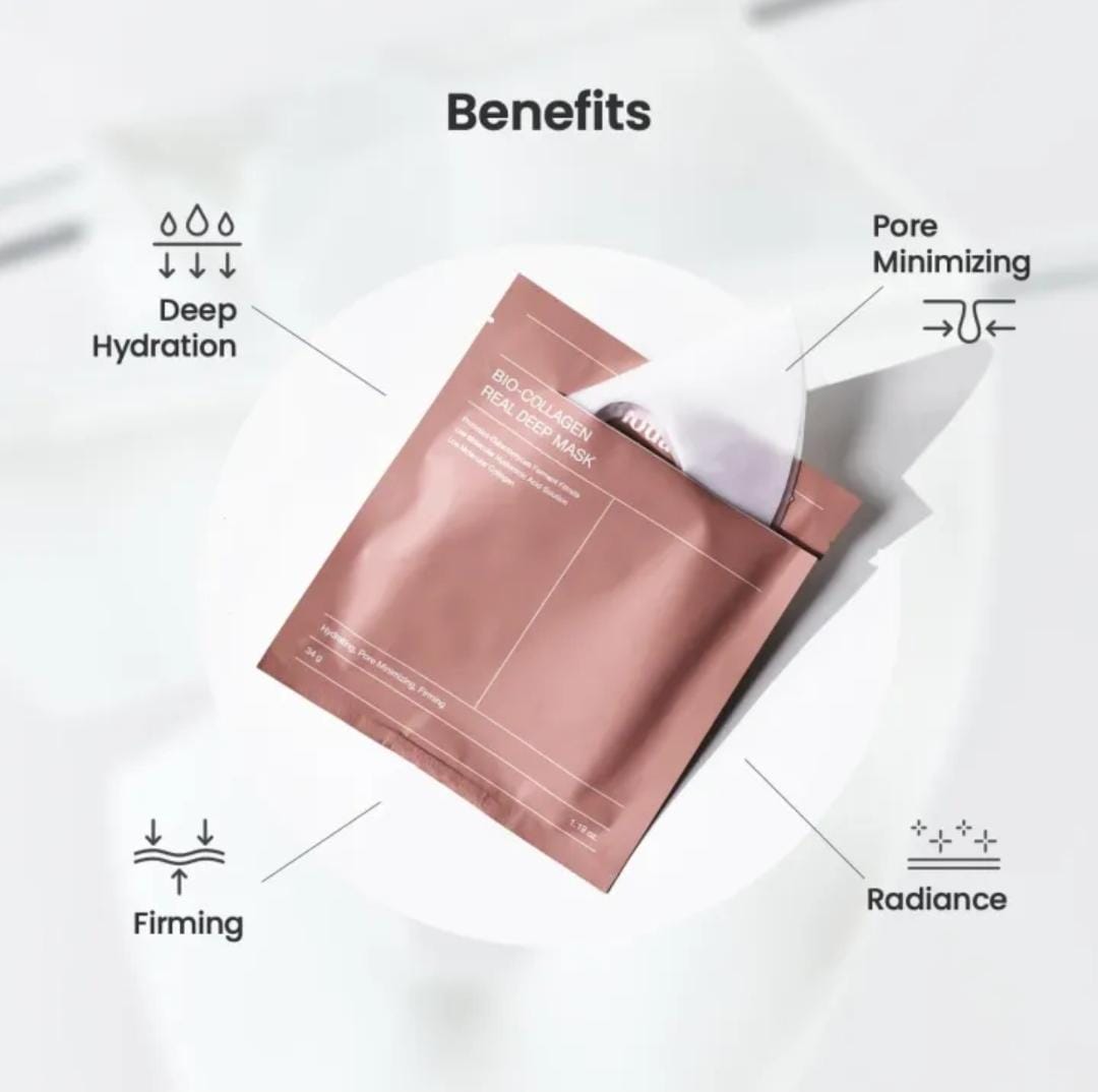 Bio Collagen Real Deep Mask Hydrating Overnight Hydrogel Mask Pore Minimizing Elasticity Improvement
